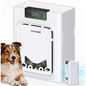 imageOneisall Air Purifiers for Home Pets with DoubleSided InletPet Air Purifier with Washable FiltersHome Large Room Up To 2200FtCADR 320mh25dBPM25 DisplayAir Purifier for Pets HairSmokePP02