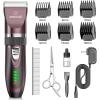 imageOneisall Low Noise Dog Clippers 2Speed Quiet Grooming Kit Rechargeable Cordless Pet Hair Clipper Trimmer Shaver for Small and Large Dogs Cats Animals Dark PlumDark Plum