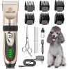 imageOneisall Low Noise Dog Clippers 2Speed Quiet Grooming Kit Rechargeable Cordless Pet Hair Clipper Trimmer Shaver for Small and Large Dogs Cats Animals Dark PlumGold