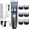imageoneisall P2 Low Noise Dog Grooming Kit Rechargeable Cordless Dog Grooming Clippers with 6 Guard Combs ampamp 1 Steel Comb Shaver Hair Clippers Set for Dogs Cats Pets  Navy