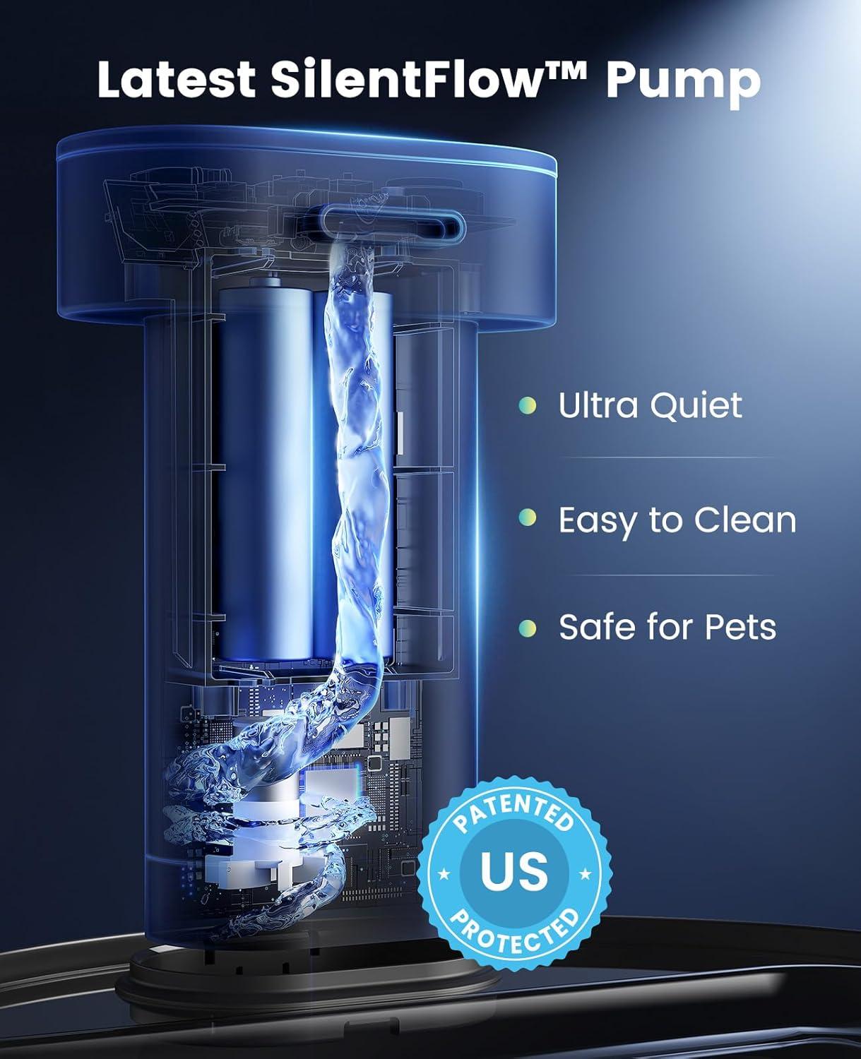 imageCat Water Fountain with Stainless Steel Tray 108oz32L oneisall Wireless Pet Fountain for Cats Indoor Battery Operated Automatic Water Dispenser for Drinking Ultra Quiet SilentFlow Motion Sensor