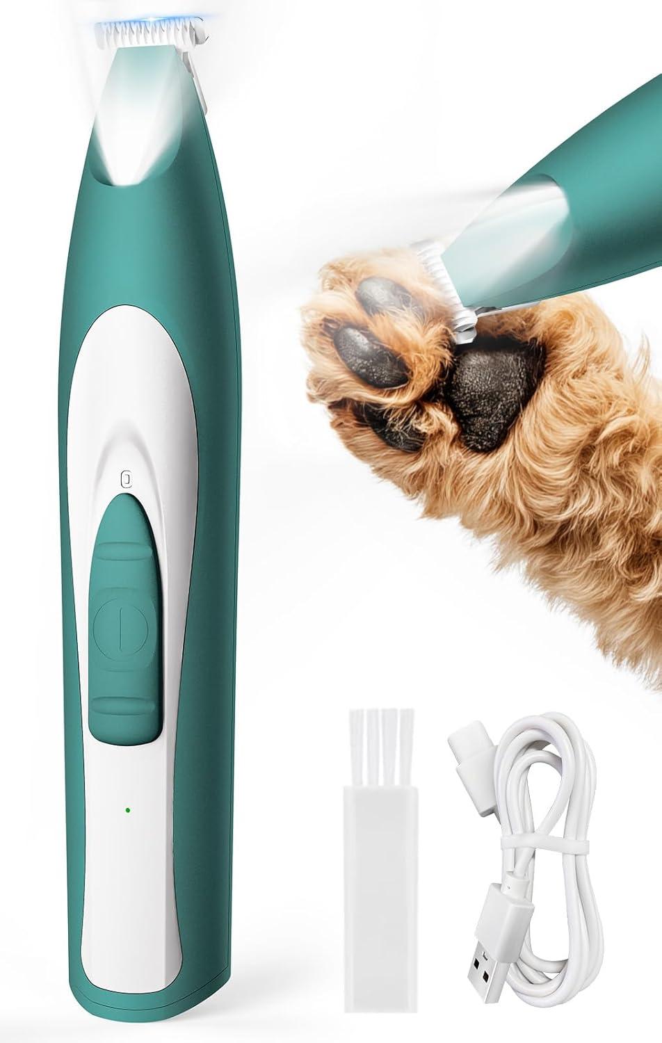 imageoneisall Dog Grooming Clippers for Thick Heavy Coats and Low Noise Dog Paw Trimmer with LED Light