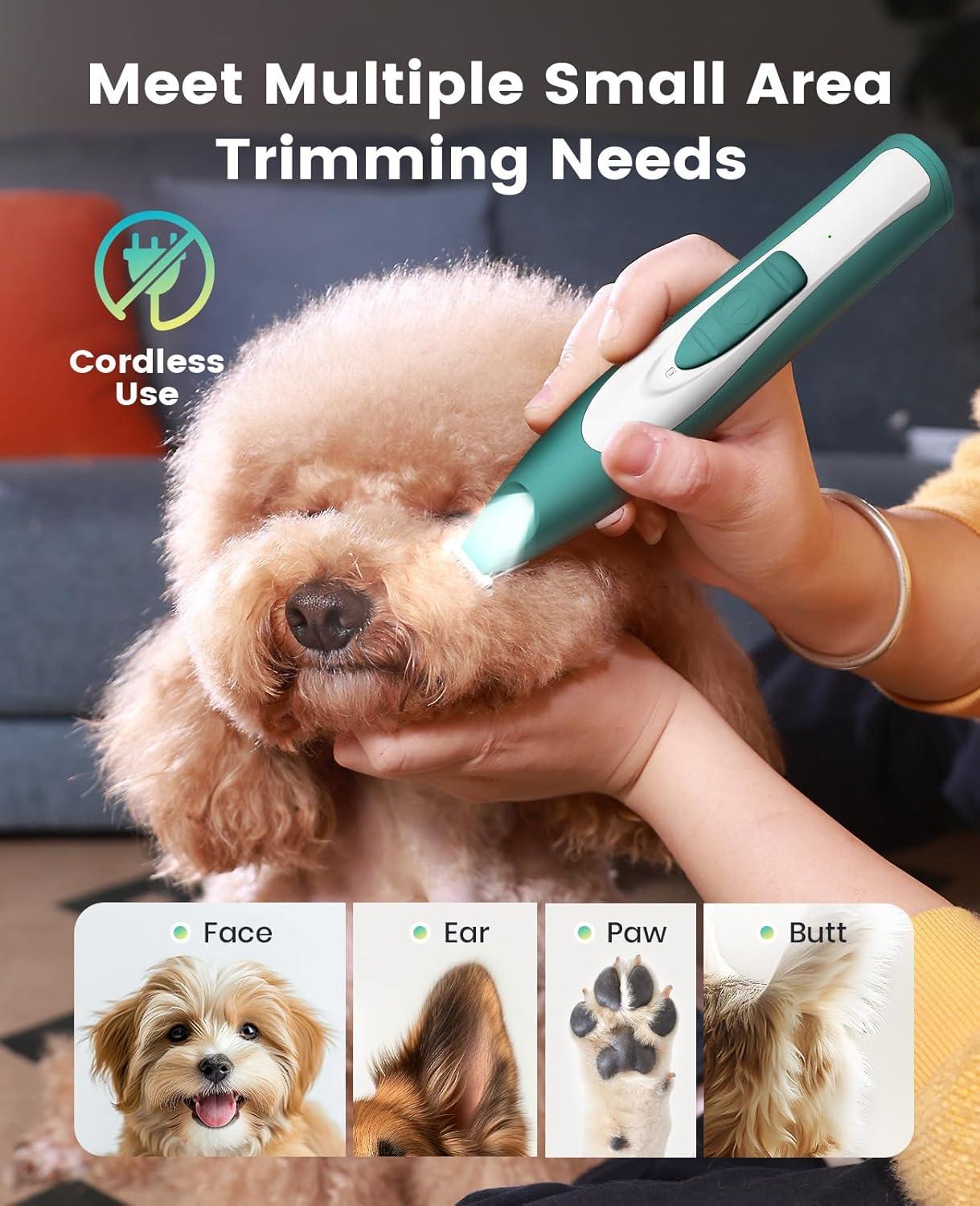 imageoneisall Dog Grooming Clippers for Thick Heavy Coats and Low Noise Dog Paw Trimmer with LED Light