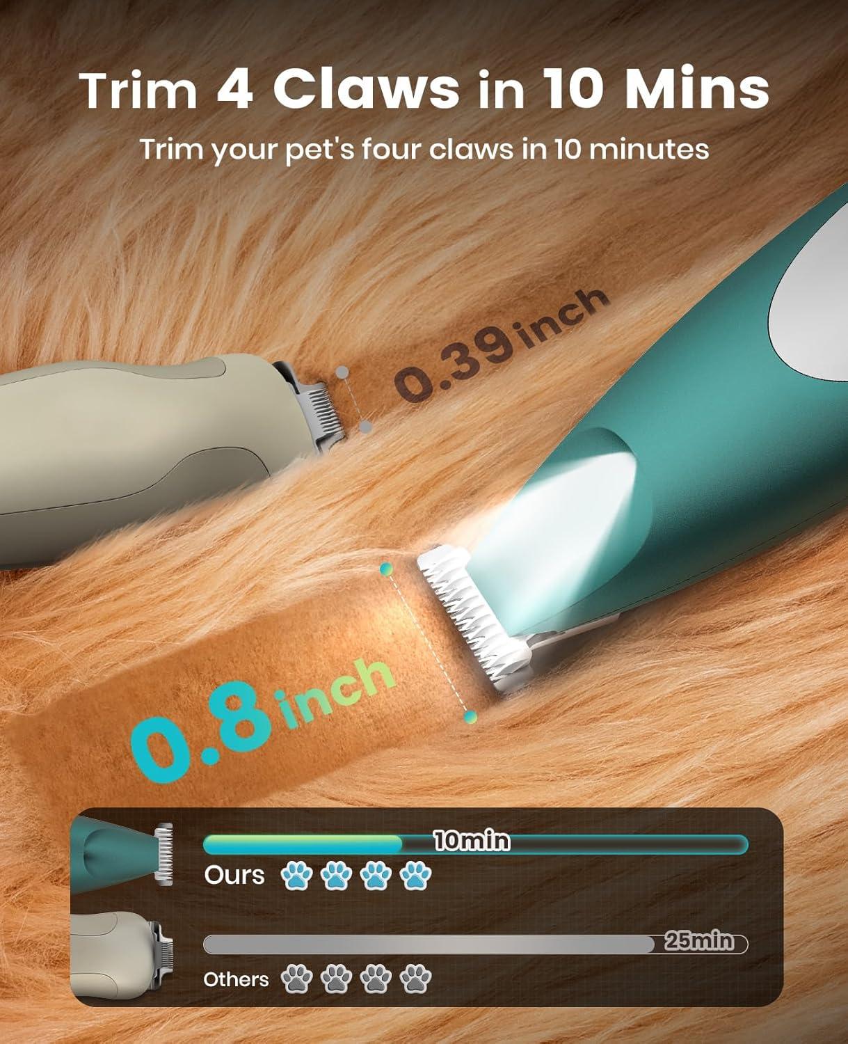 imageoneisall Dog Grooming Clippers for Thick Heavy Coats and Low Noise Dog Paw Trimmer with LED Light