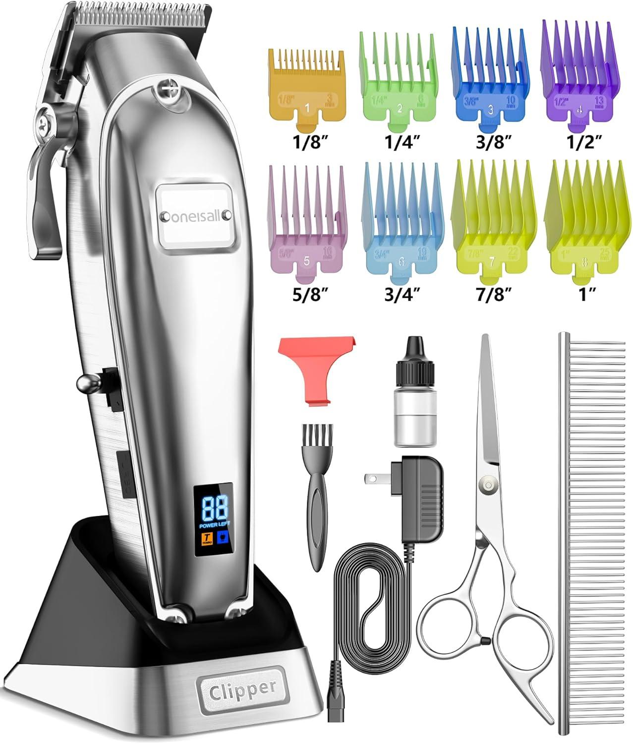 imageoneisall Dog Grooming Clippers for Thick Heavy Coats and Low Noise Dog Paw Trimmer with LED Light