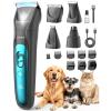 imageoneisall LED Light Dog Trimmer Clippers Cordless Dog Grooming Kit 2 in 1 2000mAh Pet Grooming Clippers Paw Trimmer Nail Grinder for Paw Nail Face Ears Legs BodyBlue