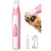 imageoneisall Dog Grooming Clippers for Thick Heavy Coats and Low Noise Dog Paw Trimmer with LED Light Pink