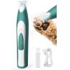 imageoneisall LowNoise Green Dog Paw Trimmer with LED Light and Dog Clippers for Grooming Thick Hair