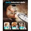 imageoneisall 4 in 1 Dog Grooming Kit with LCD Display Dog Hair Trimmer for Paw Nail Grinder Rechargeable Cordless Low Noise IPX7 Waterproof Pet Clippers WhiteSilver