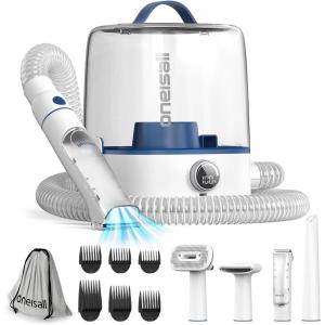 imageoneisall Cordless Dog Grooming Vacuum Kit Dog Grooming Kit with 5100mAh ampamp 11in1 Pet Tools 3L Dust Cup Low Noise for Shedding ampamp Grooming and Suitable for HomeCar CleaningComfy L1Blue