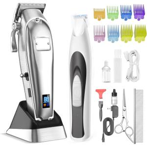 imageoneisall LowNoise Dog Paw Trimmer with LED Light and Dog Grooming Clippers for Thick Heavy Coats