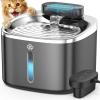 imageoneisall Cat Water Fountain 35L118oz Battery Operated Pet Fountain Stainless Steel Automatic Water Fountains for Cats Indoor Rechargeable Hale 35L Black ColorBlack PW04 Fountain 3pcs Filters