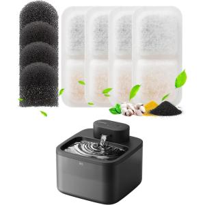 imageoneisall 4 Replacement Filters for Cat Water Fountain PW13 PW14 2 Months Set of Replacement Filters for Ultra Quiet Pet Water Fountain White 4 Count Pack of 14 Filters4 Sponges