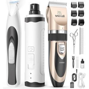image:imageoneisall Dog Clipper Low Noise Dog Nail Grinder Paw Trimmer with 2 LED Lights