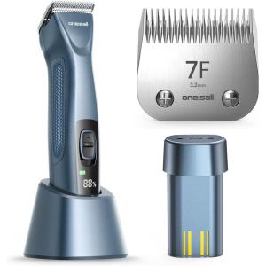 image:imageoneisall Professional Dog Clippers with Dual Battery and 7F Blade