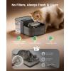 image:imageoneisall Wireless Filterless Cat Water Fountain Separate Clean and Dirty Water Pet Fountain with Stainless Steel Bowl 35L118oz Quiet No Filter Smart Automatic Cat Water Dispenser Indoor BlackBlack