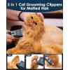 image:imageoneisall Cat Clippers for Matted Hair Quiet Cat Shaver for Long Hair Cordless Cat Hair Trimmer for Grooming 2 Speed Pet Shaver Cat Grooming Kit for Cats Small Dogs Animals Double Blade