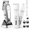 image:imageoneisall 4 in 1 White Dog Grooming Kit with LCD Display and Dog Grooming Clippers for Thick Heavy Coats