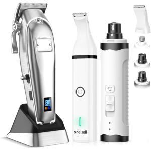 image:imageoneisall Dog Nail Grinder and Paw Trimmer Kit 3 in 1 and Dog Grooming Clippers for Thick Heavy Coats