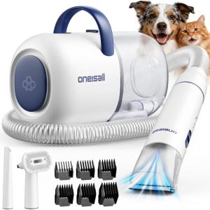 image:imageoneisall Dog Grooming Vacuum  15000Pa Suction Captures 99 Pet Hair to Reduce Shedding Dog Grooming Clippers amp Quiet Brush 59dB with 4 Accessories 2L Dust Canister for Home Cleaning