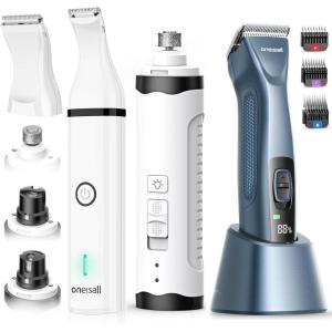 image:imageoneisall Grandmaster Pro 1 Cordless Professional Dog Grooming Clippers Dog Nail Grinder and Paw Trimmer Kit