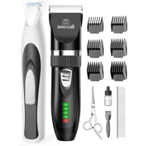 image:imageoneisall Quiet Cat Clippers for Matted amp Long Hair LowNoise Dog Paw Trimmer with LED Light
