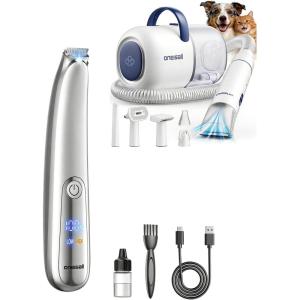 image:imageoneisall Dog Grooming Vacuum 15000Pa Pet Vacuum Kit and 2Speed Dog Paw Trimmer
