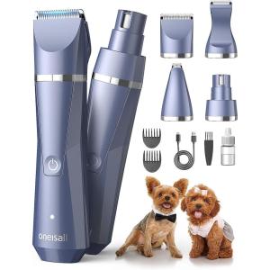 image:imageoneisall Small Dog Clippers Grooming Kit 4 in 1 Quiet Cordless Dog Paw Trimmer amp Nail GrindersIPX7 Waterproof Dog Trimmers for Small Dogs
