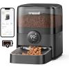 image:imageoneisall Automatic Cat Feeder WiFi Rechargeable 100Day Battery Operated Pet Feeder 12 Cups3L Dry Food Dispenser for Large Kibble Smart App Control Black