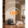 image:imageoneisall Automatic Cat Feeder WiFi Rechargeable 100Day Battery Operated Pet Feeder 12 Cups3L Dry Food Dispenser for Large Kibble Smart App Control Black