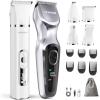 image:imageoneisall 4 in 1 Dog Grooming Kit with LCD Display White and Dog Clippers for Grooming Thick Hair