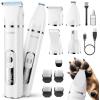 image:imageoneisall 4 in 1 Dog Grooming Kit with LCD Display White and Dog Clippers for Grooming Thick Hair