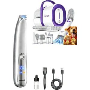 image:imageoneisall Dog Grooming Vacuum Purple and 2Speed Dog Paw Trimmer Silver