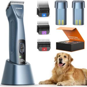 image:imageoneisall Professional Dog Clippers Cordless 3700 SPM with 3 Guide Combs for Small to Large Dogs