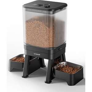image:imageoneisall Automatic Cat Feeder for 2 Cats 5GHz amp 24GHz WiFi Cat Feeder with App Control 7L32Cup Timed Food Dispenser with Portion Control Dual Stainless Steel BowlsStandard