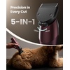 image:imageoneisall Dog Clippers for Grooming Thick Hair Professional 9000RPM 5 Speed with 5 in 1 DLC Blade 280min Cordless Low Noise Dog Grooming Kit with 8 Metal Combs Carring Case for Dogs Cats PetRed
