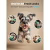 image:imageoneisall 4 in 1 Dog Grooming Kit with LCD Display Dog Hair Trimmer for Paw Nail Grinder Rechargeable Cordless Low Noise IPX7 Waterproof Pet Clippers Green