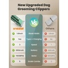 image:imageoneisall 4 in 1 Dog Grooming Kit with LCD Display Dog Hair Trimmer for Paw Nail Grinder Rechargeable Cordless Low Noise IPX7 Waterproof Pet Clippers Green