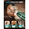 image:imageoneisall 4 in 1 Dog Grooming Kit with LCD Display Dog Hair Trimmer for Paw Nail Grinder Rechargeable Cordless Low Noise IPX7 Waterproof Pet Clippers Green