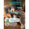 image:imageoneisall 4 in 1 Dog Grooming Kit with LCD Display Dog Hair Trimmer for Paw Nail Grinder Rechargeable Cordless Low Noise IPX7 Waterproof Pet Clippers Green