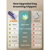 image:imageoneisall 4 in 1 Dog Grooming Kit with LCD Display Dog Hair Trimmer for Paw Nail Grinder Rechargeable Cordless Low Noise IPX7 Waterproof Pet Clippers Purple