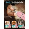 image:imageoneisall 4 in 1 Dog Grooming Kit with LCD Display Dog Hair Trimmer for Paw Nail Grinder Rechargeable Cordless Low Noise IPX7 Waterproof Pet Clippers Pink