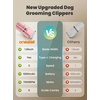 image:imageoneisall 4 in 1 Dog Grooming Kit with LCD Display Dog Hair Trimmer for Paw Nail Grinder Rechargeable Cordless Low Noise IPX7 Waterproof Pet Clippers Pink