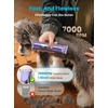 image:imageoneisall 4 in 1 Dog Grooming Kit with LCD Display Dog Hair Trimmer for Paw Nail Grinder Rechargeable Cordless Low Noise IPX7 Waterproof Pet Clippers Purple