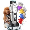 image:imageoneisall Pet Clippers for Grooming ProfessionalCordlessRechargeable Dog Grooming Kit with Detachable Metal Combs Low Noise HeavyDuty Dog Clippers for ThickCurlyFineWavy Hair Sliver