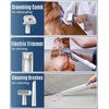 image:imageoneisall Dog Hair Vacuum Groomer with Dog Clippers for Thick Coats 3L Large Dust Bin Dog Vacuum for Shedding Grooming Including 6 Tools for Short Medium and Long Thick Hair Pets Sliver