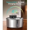 image:image32L108oz oneisall Cordless Stainless Steel Cat Water Fountain for Cat Dog  True WirelessUltra Quiet SilentFlow Pump3 Flow ModesEasy to Clean3Piece Design4000mAh Rechargeable5Layer Filter108oz Cat Fountain1 Filter1 Sponge