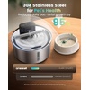 image:image32L108oz oneisall Cordless Stainless Steel Cat Water Fountain for Cat Dog  True WirelessUltra Quiet SilentFlow Pump3 Flow ModesEasy to Clean3Piece Design4000mAh Rechargeable5Layer Filter108oz Cat Fountain1 Filter1 Sponge
