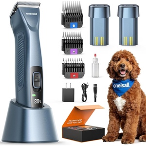image:imageoneisall Professional Dog Clippers 8 Metal Combs with Carring Case  3700SPM 2Speed 2600mAh Swappable Battery Low Noise Dog Grooming Clippers for Thick Long Curly Matted HairDual Battery