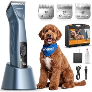 image:imageoneisall Professional Dog Clippers 8 Metal Combs with Carring Case  3700SPM 2Speed 2600mAh Swappable Battery Low Noise Dog Grooming Clippers for Thick Long Curly Matted Hair4 Length Blades